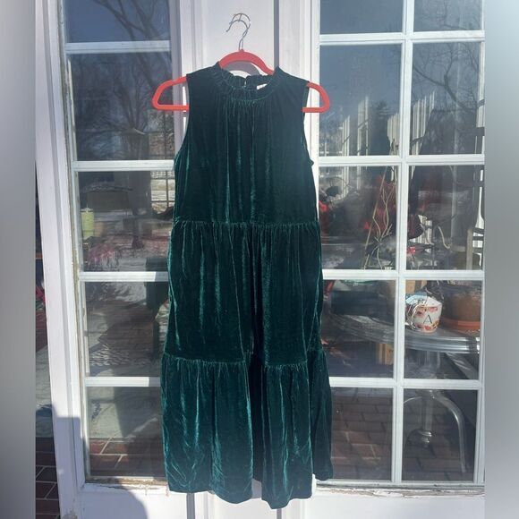 J Crew Velvet Tiered Midi Dress NWT - Picture 3 of 7
